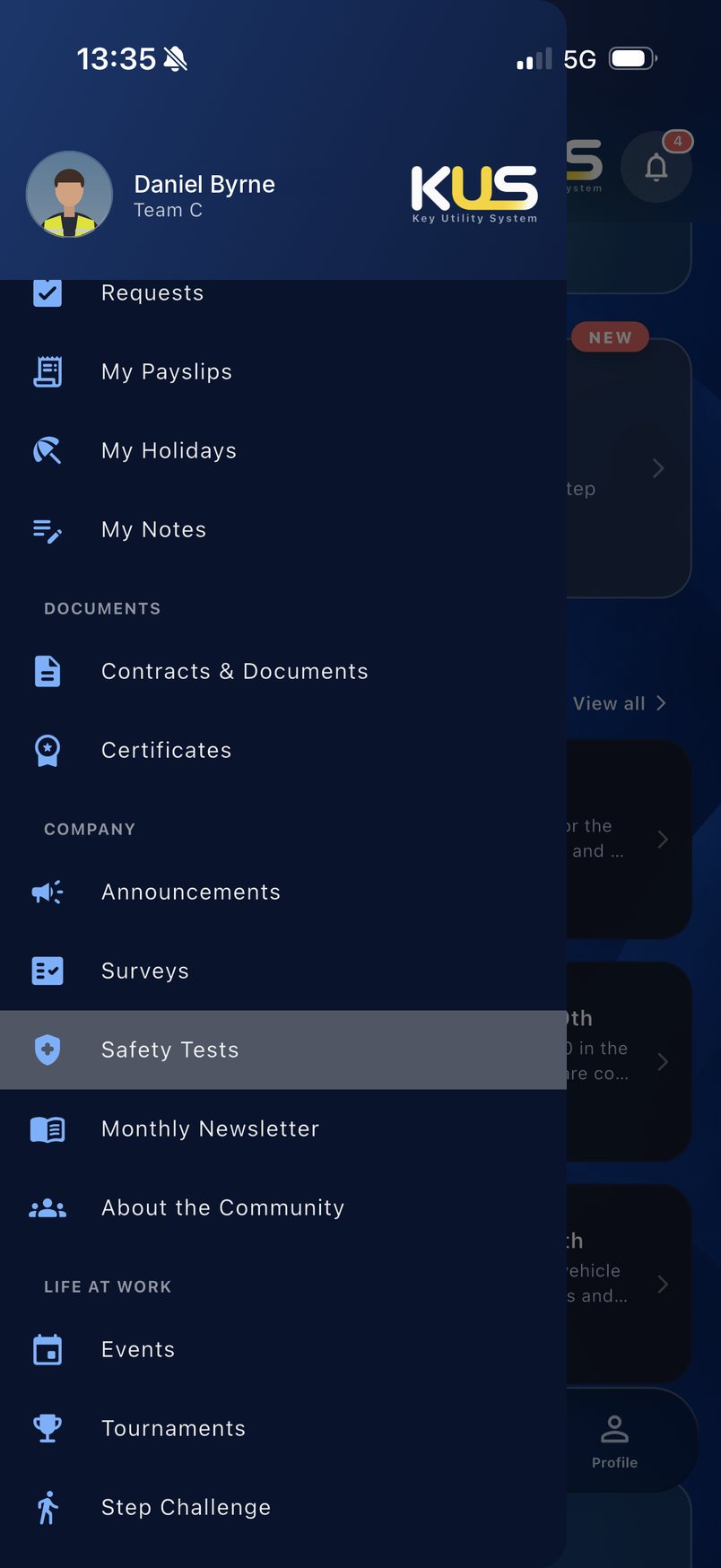 KUS menu