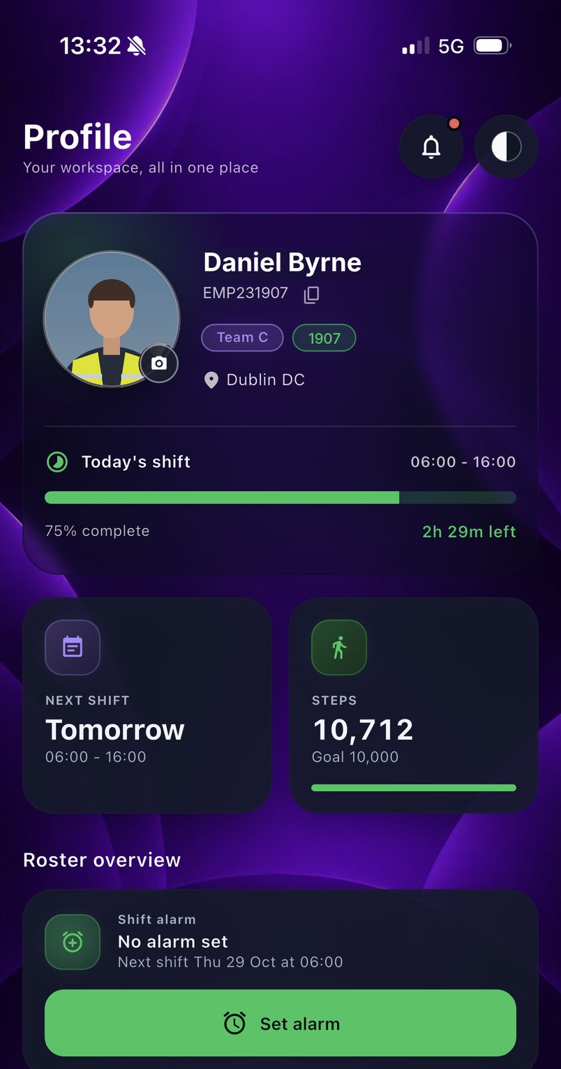 Profile page