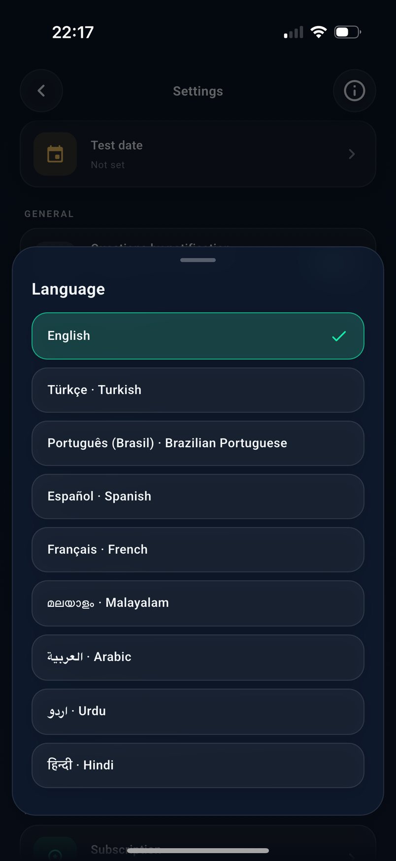 Language picker